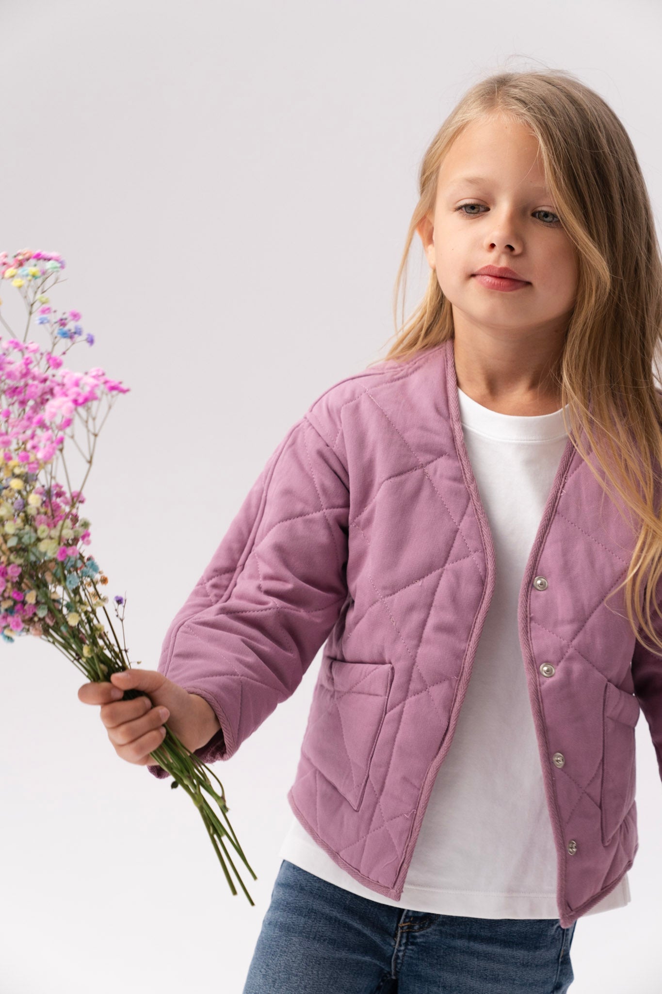 PINK BABY Pikowana kurtka dla dziewczynki